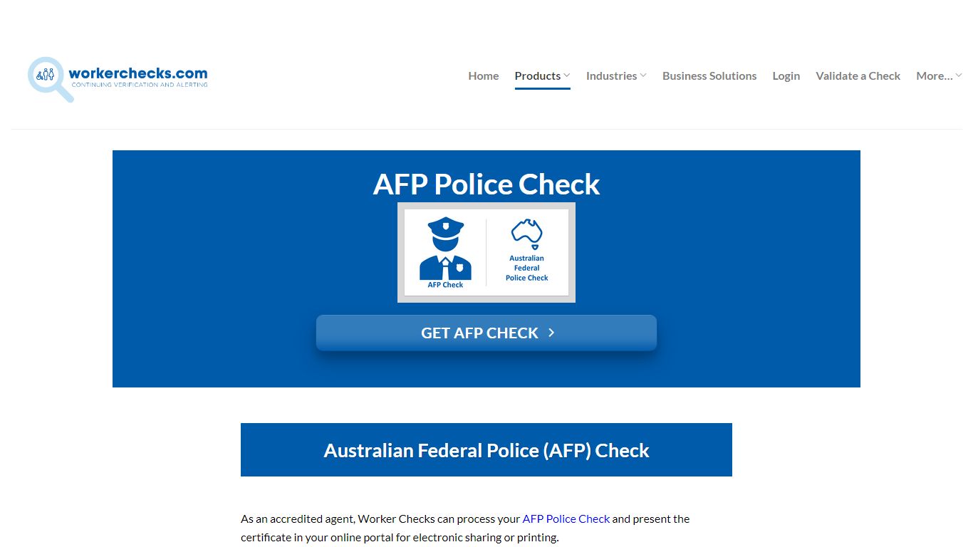 $80 Australian Federal Police Check (AFP Check) | Worker Checks